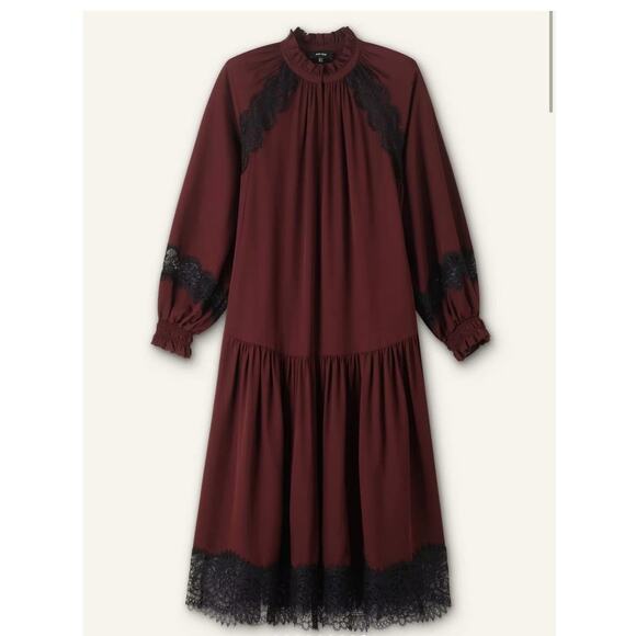 Silk Lace Midi Dress US 8